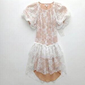 For Love and Lemons Ivory Verbena Lace Coastal Cowgirl Mini Dress Small NWT